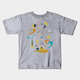 Midcentury Architecture in Space - Retro design by Cecca Designs Kids T-Shirt